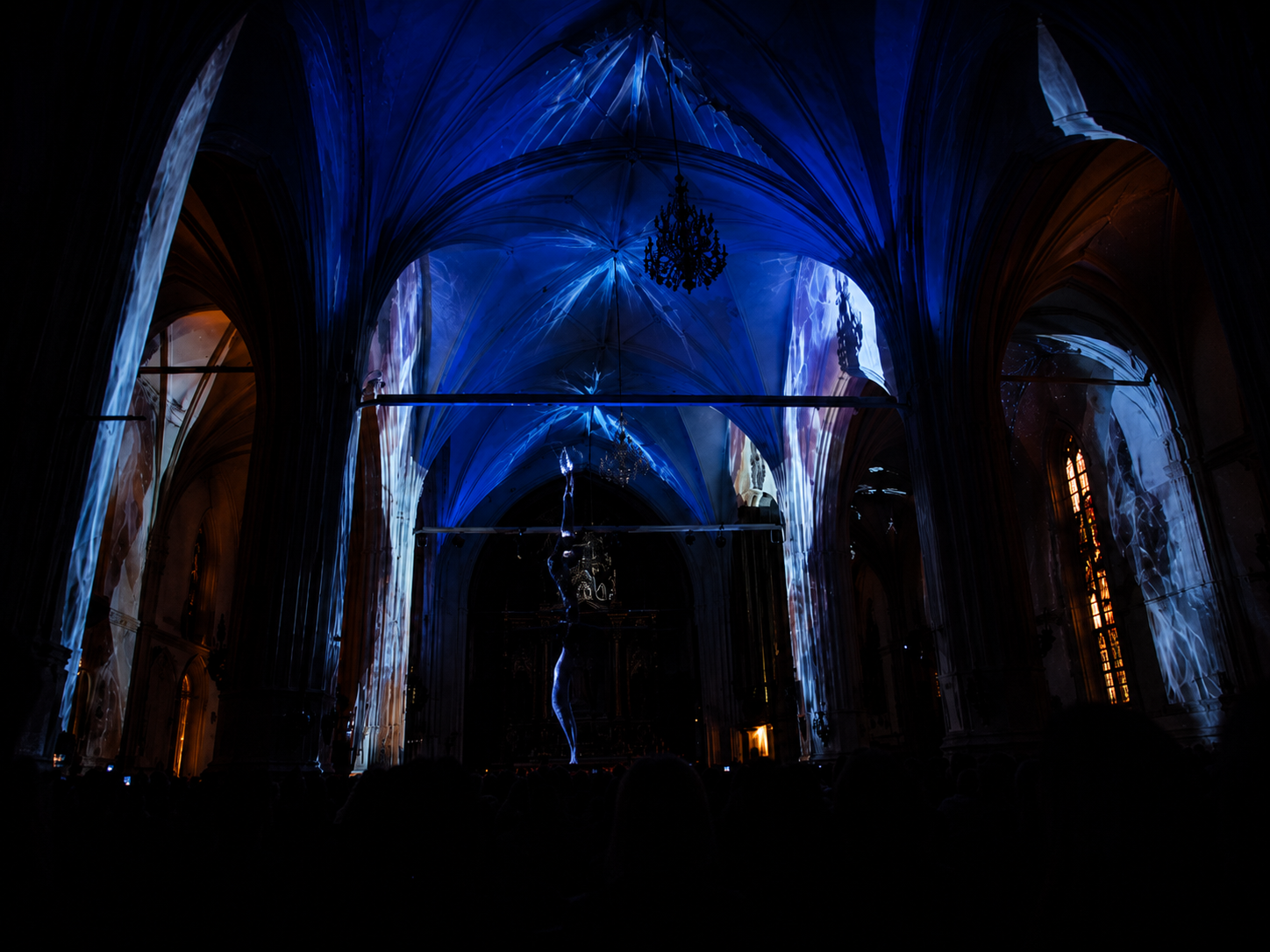 Audio-interactive video installation in Kaliningrad Cathedral